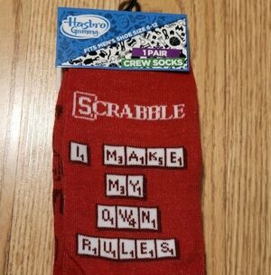 Hasbro Scrabble Crew Socks Men's Fits Shoe Size: 6-12 New